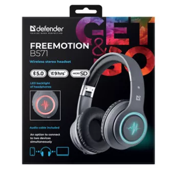 Defender FreeMotion B571 Headset mit Mikrofon, schnurlos, grau, 2.0, 40 mm Mikro-USB-Treiber