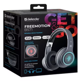 Defender FreeMotion B571 Headset mit Mikrofon, schnurlos, grau, 2.0, 40 mm Mikro-USB-Treiber
