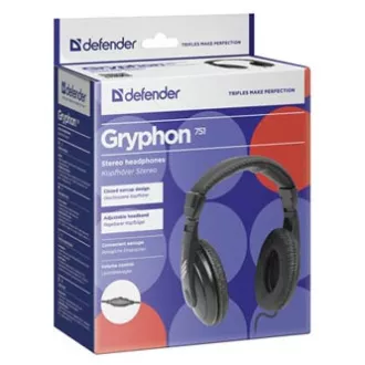 Defender Gryphon 751 Kopfhörer, kabelgebunden, schwarz, geschlossen, 3,5 mm Klinke