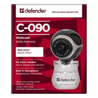 Defender Webcam C-090, 0,3 Mpix, USB 2.0, schwarz, für Laptop/LCD