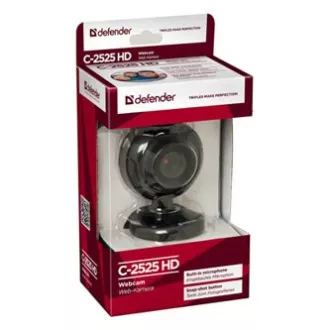 Defender Webcam C-2525HD, 2 Mpix, USB 2.0, schwarz, für Laptop/LCD