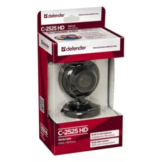 Defender C-2525HD Webcam, schwarz 2 Mpix, USB 2.0, für Laptop/LCD