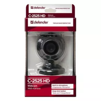 Defender C-2525HD Webcam, schwarz 2 Mpix, USB 2.0, für Laptop/LCD