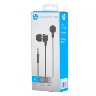 HP DHE-7000 Kopfhörer mit Mikrofon, kabelgebunden, schwarz, 2.0, Ohrstöpsel Typ 3,5 mm Klinke