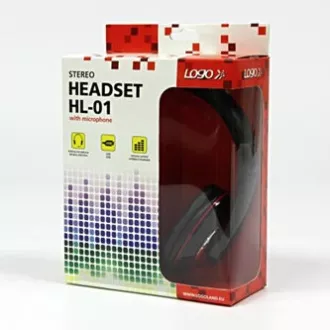 Logo HL-01 Kopfhörer mit Mikrofon, kabelgebunden, schwarz, USB