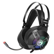Marvo HG9015G, Kopfhörer mit Mikrofon, Lautstärkeregler, schwarz, 7.1 (virtuell), USB