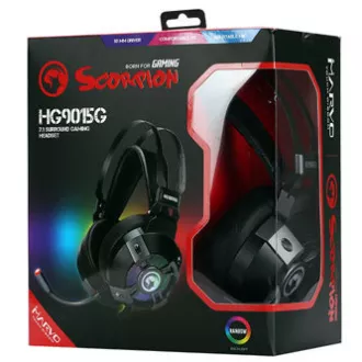 Marvo HG9015G Headset mit Mikrofon, kabelgebunden, schwarz, 7.1 (virtuell), USB Marvo HG9015G Headset mit Mikrofon, kabelgebunden, schwarz, 7.1 (virtuell), USB