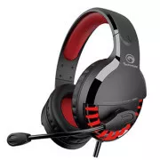 Marvo HG9022 Headset mit Mikrofon, kabelgebunden, schwarz-rot, 7.1 (virtuell), LED, hintergrundbeleuchtet USB-Typ