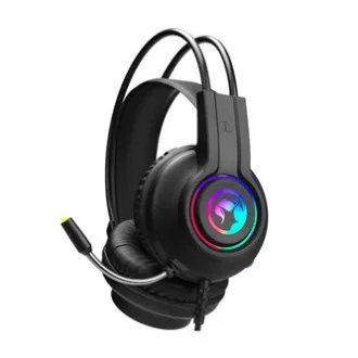 Marvo HG8935 Kopfhörer mit Mikrofon, kabelgebunden, schwarz, hintergrundbeleuchtet, USB