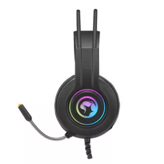 Marvo HG8935 Kopfhörer mit Mikrofon, kabelgebunden, schwarz, hintergrundbeleuchtet, USB