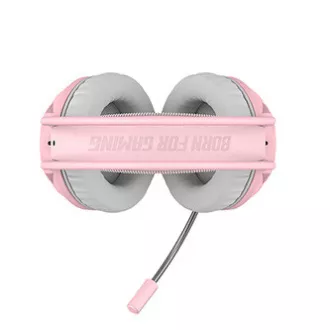 Marvo HG8936 Kopfhörer mit Mikrofon, kabelgebunden, rosa, hintergrundbeleuchtet, 3,5 mm Klinke   USB