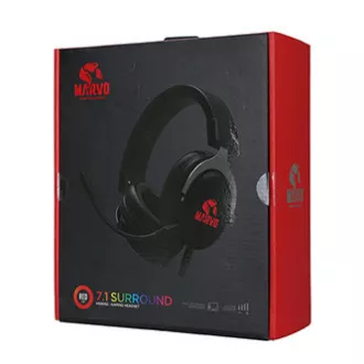 Marvo HG9052 Headset mit Mikrofon, kabelgebunden, schwarz, 7.1 (virtuell), rot beleuchtet, 7.1 (virtuell) USB-Typ Marvo HG9052 Headset mit Mikrofon, kabelgebunden, schwarz, 7.1 (virtuell), rot beleuchtet, 7.1 (virtuell) USB-Typ