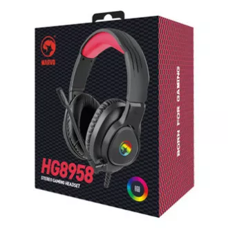 Marvo HG8958 Headset mit Mikrofon, verkabelt, schwarz, Gaming, 3,5 mm Klinke   Splitter   USB