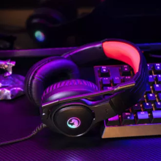 Marvo HG8958 Headset mit Mikrofon, verkabelt, schwarz, Gaming, 3,5 mm Klinke   Splitter   USB