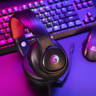 Marvo HG8958 Headset mit Mikrofon, verkabelt, schwarz, Gaming, 3,5 mm Klinke   Splitter   USB