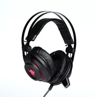 Red Fighter H3 Headset mit Mikrofon, kabelgebunden, schwarz und rot, Gaming, hintergrundbeleuchtet, 2x 3,5 mm Klinke   USB