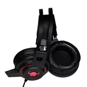 Red Fighter H3 Headset mit Mikrofon, kabelgebunden, schwarz und rot, Gaming, hintergrundbeleuchtet, 2x 3,5 mm Klinke   USB