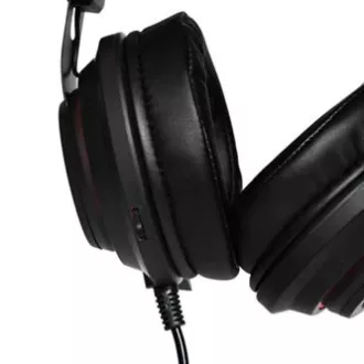 Red Fighter H3 Headset mit Mikrofon, kabelgebunden, schwarz und rot, Gaming, hintergrundbeleuchtet, 2x 3,5 mm Klinke   USB