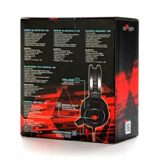 Red Fighter H3 Headset mit Mikrofon, kabelgebunden, schwarz und rot, Gaming, hintergrundbeleuchtet, 2x 3,5 mm Klinke   USB