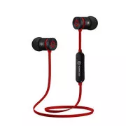 Powerton W2, kabellose Bluetooth-Kopfhörer, Lautstärkeregler, schwarz und rot, Sport, mit magnetischer Passform bluetooth type
