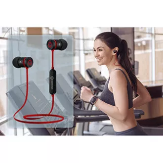 Powerton LIFE ARIVO Drahtloser Bluetooth-Kopfhörer, schwarz und rot