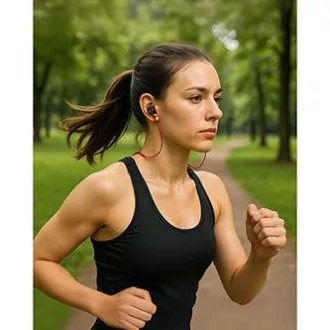Powerton LIFE ARIVO Drahtloser Bluetooth-Kopfhörer, schwarz und rot
