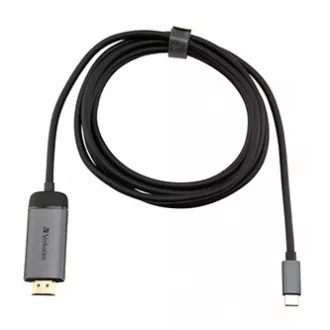 USB (3.1) Hub 1-Port, 49144, grau, Kabellänge 1.5m, Verbatim, USB C zu HDMI Adapter