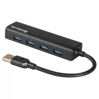 USB (3.0) HUB 4-Anschluss, Quadro Express, schwarz, Defender, kompakt.