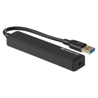 USB (3.0) HUB 4-Anschluss, Quadro Express, schwarz, Defender, kompakt.