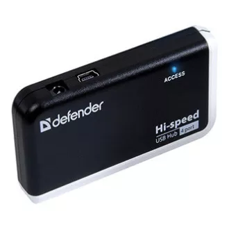 USB (2.0) Hub 4-Port, Quadro Infix, schwarz-grau, Defender, LED-Anzeige, kompakt. USB (2.0) Hub 4-Port, Quadro Infix, schwarz-grau, Defender, LED-Anzeige, kompakt.