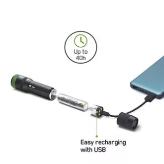 LED-Taschenlampe, Li-Ion 3,7V/2500mAh, Metall, schwarz, 650lm, CR41