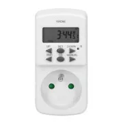 Steckdose mit elektronischer Zeitschaltuhr Mini 230V, 50Hz, max. 1800W, weiß, Virone, Zeitschaltuhr, 10 Programme, 2P Z