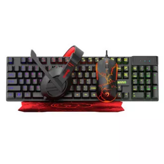 Marvo CM409 DE Tastatur-Set kabelgebunden (USB) US, schwarz mit Gaming-Maus, Mauspad und Kopfhörer, Gaming, Membran-Typ hintergrundbeleuchtet Marvo CM409 DE Tastatur-Set kabelgebunden (USB) US, schwarz mit Gaming-Maus, Mauspad und Kopfhörer, Gaming, Membran-Typ hintergrundbeleuchtet