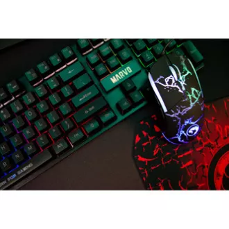 Marvo CM409 DE Tastatur-Set kabelgebunden (USB) US, schwarz mit Gaming-Maus, Mauspad und Kopfhörer, Gaming, Membran-Typ hintergrundbeleuchtet Marvo CM409 DE Tastatur-Set kabelgebunden (USB) US, schwarz mit Gaming-Maus, Mauspad und Kopfhörer, Gaming, Membran-Typ hintergrundbeleuchtet