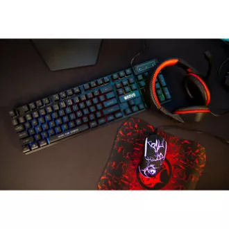 Marvo CM409 DE Tastatur-Set kabelgebunden (USB) US, schwarz mit Gaming-Maus, Mauspad und Kopfhörer, Gaming, Membran-Typ hintergrundbeleuchtet Marvo CM409 DE Tastatur-Set kabelgebunden (USB) US, schwarz mit Gaming-Maus, Mauspad und Kopfhörer, Gaming, Membran-Typ hintergrundbeleuchtet
