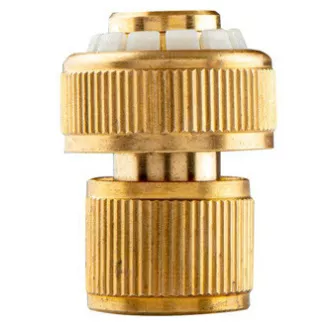 NEO TOOLS Schnellkupplung mit STOP-Funktion, 3/4" Messing, gold, 15-733