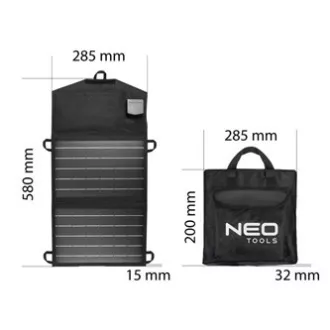 Tragbares Solarmodul mit Ladegerät, Neo Tools, 15 W, 90-140 Tragbares Solarmodul mit Ladegerät, Neo Tools, 15 W, 90-140