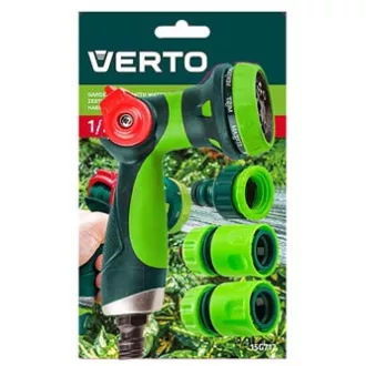Verto-Set mit Sprühpistole (8 Funktionen), 2 Schnellkupplungen und Wasserhahnanschluss, 1/2", grün, 15G712 Verto-Set mit Sprühpistole (8 Funktionen), 2 Schnellkupplungen und Wasserhahnanschluss, 1/2", grün, 15G712