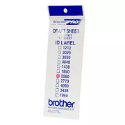 Etiketten für Brother-Stempel, ID2260, 22x60mm, 12 Stück, mit transparenter Abdeckung
