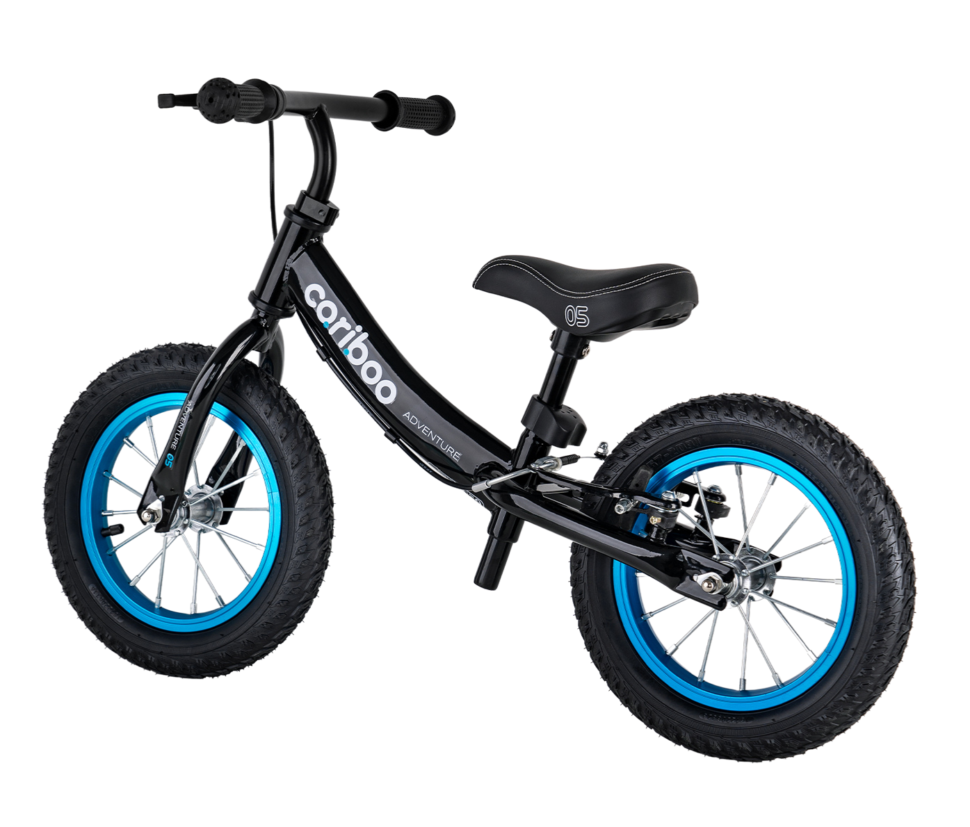 MOVINO Cariboo ADVENTURE Kinderfahrrad mit Bremse, 12'' aufblasbare Rder,  schwarz und blau | TPtoner.at
